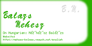 balazs mehesz business card